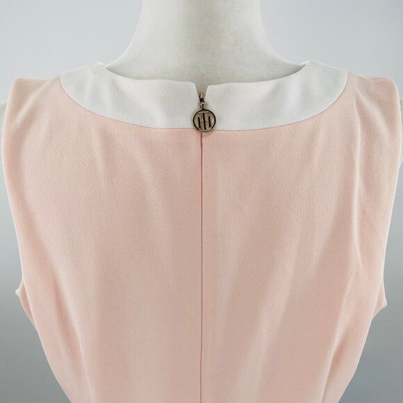 Tommy Hilfiger Pink Black Color Block Sleeveless Classic Sheath Dress Plus 14 - Picture 7 of 14